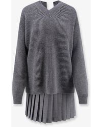 Semicouture - Oliva Merino Wool Blend Short Dress - Lyst