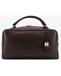 Brunello Cucinelli - Boston Explorer Leather Shoulder Bag - Lyst