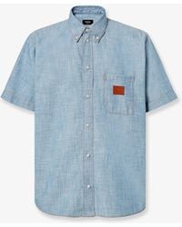 Fendi - Cotton Shirt With Denim Effect - Lyst