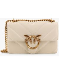 Pinko - Matelassé Leather Shoulder Bag With Love Birds Buckle - Lyst