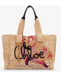 Chloé - East-West Summer Banana Raffia Shoulder Bag - Lyst