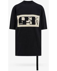 Rick Owens - T-shirt in cotone organico con stampa logo frontale - Lyst