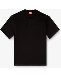DIESEL - Cotton T-Shirt With Embroidered Logo On The Front - Lyst