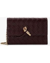 Bottega Veneta - Leather Crossbody Bag With Intrecciato Motif - Lyst