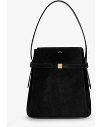 TOTEME - Belted Suede Bucket Bag - Lyst