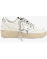 Golden Goose - Ballstar Leather Sneakers With Iconic Side Logo - Lyst