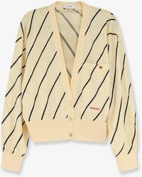 Versace - Wool Blend Cardigan With Striped Detail - Lyst