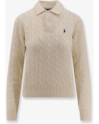 Polo Ralph Lauren - Braided Knit Wool And Cashmere Polo Shirt - Lyst