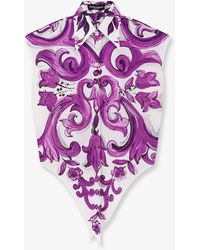 Dolce & Gabbana - Cotton Shirt With Maiolica Print - Lyst