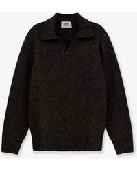 Alpha Studio - Wool Blend Ribbed Collar Sweater - Lyst