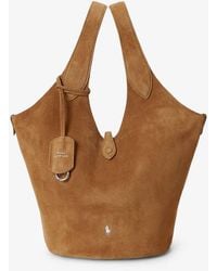 Polo Ralph Lauren - Play Suede Shoulder Bag With Contrasting Logo - Lyst
