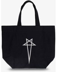 Rick Owens - Canvas Handbag With Front Logo - Lyst