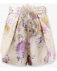 Zimmermann - Luna Silk And Cotton Shorts - Lyst