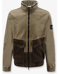 Stone Island - Organic Cotton Jacket With Nylon Hood - Lyst