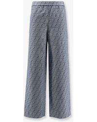 Fendi Trousers In Twill in Brown | Lyst