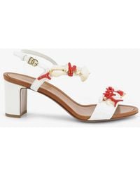 Dolce & Gabbana - Dolce & Gabbana Leather Sandals With Sea Coral Details - Lyst