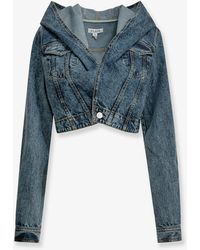 Alaïa - Hooded Denim Jacket - Lyst