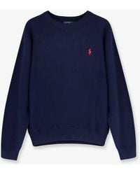 Polo Ralph Lauren - Cotton Blend Sweater With Embroidered Logo On The Front - Lyst