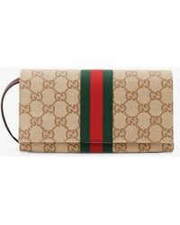 Gucci - Gg Fabric Shoulder Bag With Nastro Web Detail - Lyst