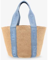 Chloé - Woody Raffia Shoulder Bag - Lyst