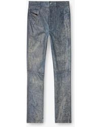 DIESEL - P-Vyll-Qmbw Leather Trousers - Lyst