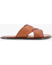 Loewe - Flex Leather Sandals With Crisscross Detail - Lyst