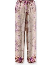 Pierre Louis Mascia - Silk Trousers With Mulitcolor Print All-Over - Lyst