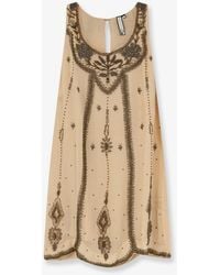 Scarlett Poppies - Anabel Viscose Dress With Embroidery - Lyst
