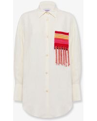 Laneus - Over Viscose And Linen Shirt - Lyst
