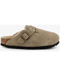 Birkenstock - Boston Shearling Suede Mule - Lyst