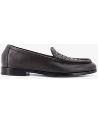 Bottega Veneta - Silenzio Leather Loafers With Intrecciato Motif - Lyst