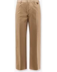 Gucci - Cotton Trousers With Web Detail - Lyst
