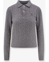Polo Ralph Lauren - Braided Knit Wool And Cashmere Polo Shirt - Lyst