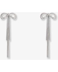Self-Portrait - Orecchini Double Crystal Bow - Lyst