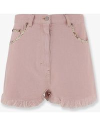 Valentino - Denim Shorts With Frayed Edges - Lyst