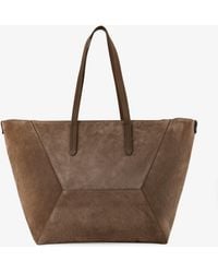 Brunello Cucinelli - Bc Duo Suede Shoulder Bag With Engraved Logo - Lyst