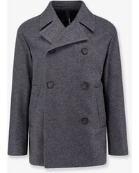 Hevò - Double-Breasted Virgin Wool Blend Coat - Lyst