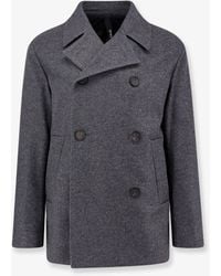 Hevò - Double-Breasted Virgin Wool Blend Coat - Lyst