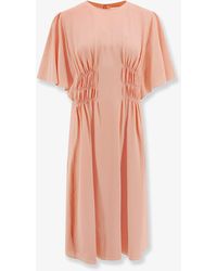 Chloé - Silk Dress With Frontal Drapery - Lyst