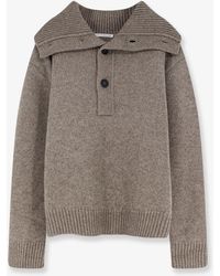 Studio Nicholson - Button-Up Yax And Extrafine Merino Wool Sweater - Lyst