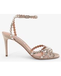 Aquazzura - Tequila Sandals With Crystal Detail - Lyst