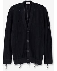 Laneus - Cotton Cardigan With Destroyed Effect - Lyst