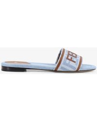 Fendi - Sunshine Ff Denim Sandals - Lyst