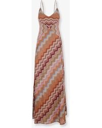 Missoni - Long Viscose Dress With Chevron Pattern - Lyst