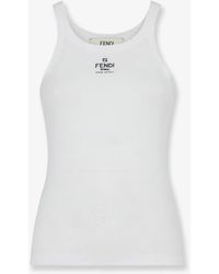 Fendi - Ribbed Cotton Tank Top - Lyst