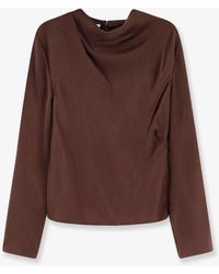 Vince - Satin Shirt With Draped Neckline - Lyst