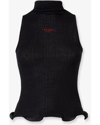 Fendi - Ribbed Virgin Wool Top - Lyst
