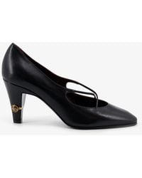 Versace - Criss-Cross Medallion Leather Pumps - Lyst