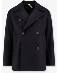 Hevò - Trani Double-Breasted Wool Blend Coat - Lyst