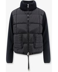 Moncler - Nylon Down Jacket With Virgin Wool Inserts - Lyst